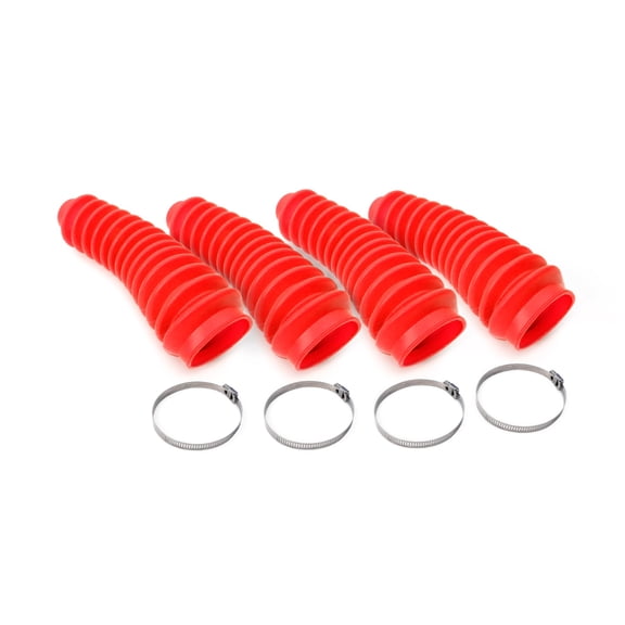 Rough Country - 87165 - (4) Red Shock Boots w/ Clamps for Any Standard Shock