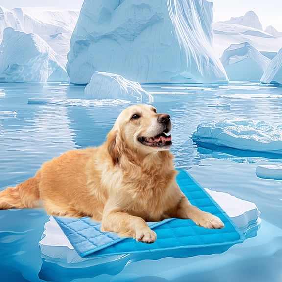 Pet Cooling Mat for Dogs, Medium Reusable Dog Home Mat Extra Large Easy-Fold Pet Cool Pad for Home Travel, Self Cooling Pad for Cats in Hot Summer Cool Pad for Dogs (Blue, 110 * 80cm)