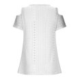 thumbnail image 5 of fatyb Cold Shoulder Tops for Women Short Sleeve Eyelet Shirts V Neck Hollow out Casual Blouses Summer, 5 of 6