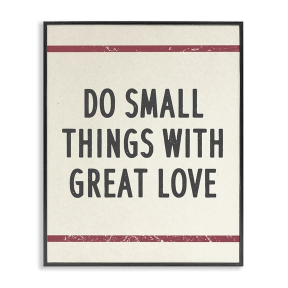 Stupell Industries Traditional Do Things with Love Red Stripe Black Framed Giclee Art, 11 x 14, by Lil' Rue