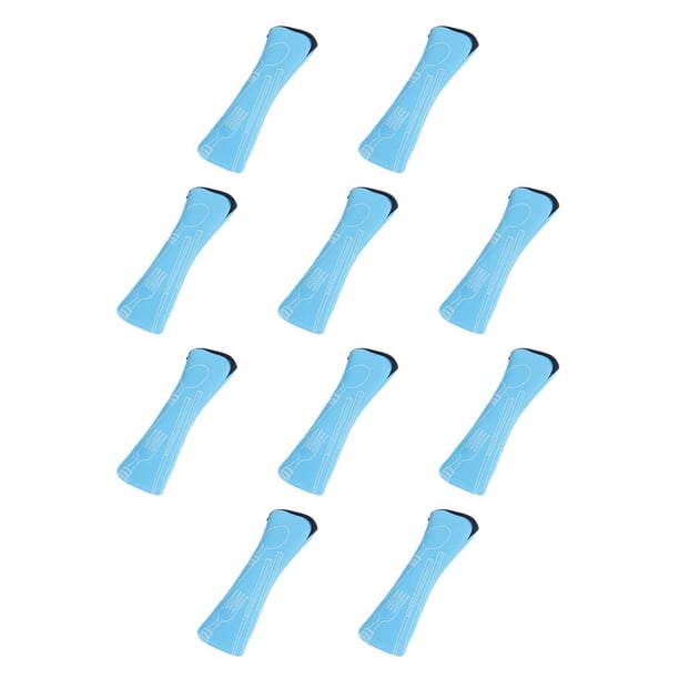 Cateissary Soportes para vajilla Bolsa de vajilla para exteriores Estuche para estudiantes Bolsas Estuches Azul Azul 10piezas