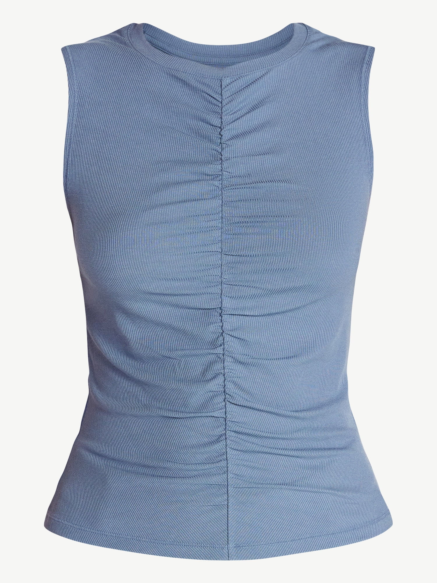 Avia Women's Shirred Ribbed Cinch Ballet Tank, Sizes XS-XXXL