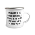 thumbnail image 2 of Fiance Gifts For, I'm Engaged to the World's Best Physical Therapist in the History of the World, Cheap Fiance 12oz Camper Mug, From, 2 of 2