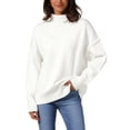 thumbnail image 1 of Suéteres de Pullover para Mujeres INSPIRE CHIC de Manga Larga con Cuello Alto, Suelto y Casual 2025 L Blanco, 1 of 6