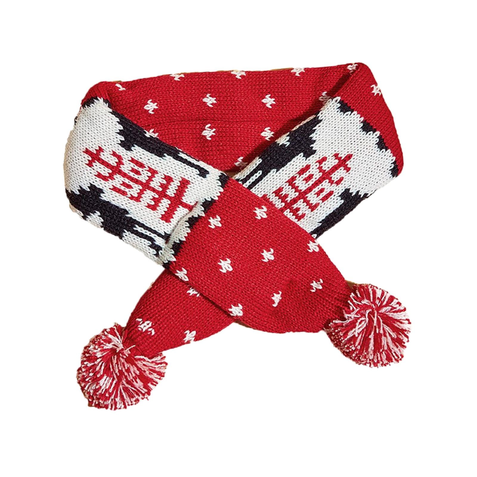 Dog Christmas Scarf Dogs Christmas Outfit Dog Winter Knitted Scarf for Puppy L Xmas Tree