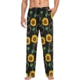 thumbnail image 3 of Men's Pajama Pants with Pockets Sleepwear Lounge Pants Stretch Casual Sunflower Polygonal, 3 of 6