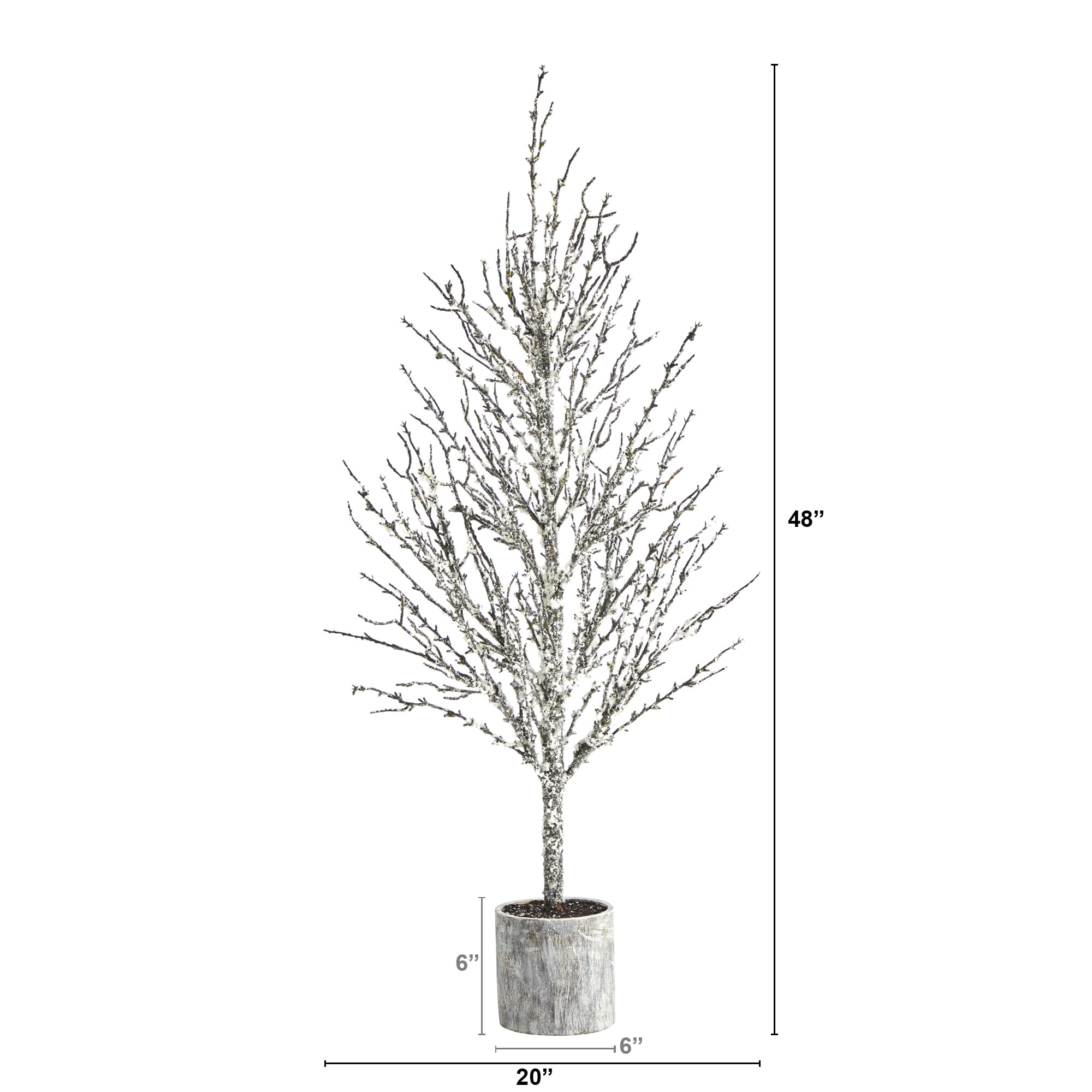 Nearly Natural 4' Artificial Synthetic Twig, White