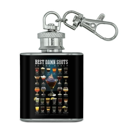 Best Shots in the World Alcohol Shot Glasses Stainless Steel 1oz Mini Flask Key (Best Speargun In The World)