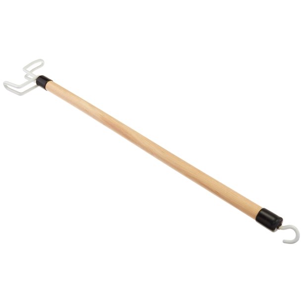 Deluxe Dressing Stick, 19" Long, Lacquered Wood with Reinforced Hook at