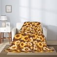 thumbnail image 2 of Rateoe Brown Wood Grain Sunflower B Pattern Flannel Throw Blanket, Ultra-soft Blanket for Bed, Couch, Car, Hypoallergenic Anti-pilling blanket-50"x40"(Vertical), 2 of 6