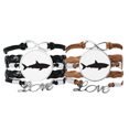 thumbnail image 1 of Docil tiburon feroz pez oceano azul Pulsera pareja de cuerdas de cuero Unbranded M, 1 of 3