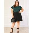 thumbnail image 3 of GRACE & GRANDEUR Women's Plus Size Boat Neck Flutter Sleeve Chiffon Tops, 3 of 4