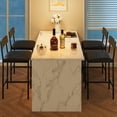 thumbnail image 2 of BeesClover Bar Stools Set of 4, 37 Inch Barstools With Metal Legs PU Seats Chairs With Backrest Kitchen Height Upholstered Stools With Footrest Breakfast Bar Stools, 2 of 7