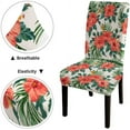 thumbnail image 4 of Tropical Chair Cover Leaves and Flowers Hibiscus Palm Slipcovers for Chairs Set of 4 Stretch Removable Washable Chair Covers for Dining Room Hotel Kitchen, 4 of 5