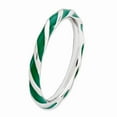 thumbnail image 3 of 925 Sterling Silver Stackable Expressions Twisted Green Enameled Ring Size: 5; for Adults and Teens; for Women and Men, 3 of 5