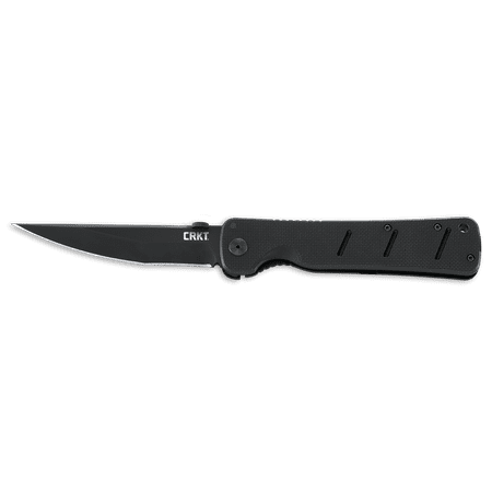 - CRKT Otanashi Noh Ken 2906 Folding knife with AUS 8 Plain Edge Black Corrosion Resistant Blade with Black Textured G10 Handle Scales and Locking Liner Safety