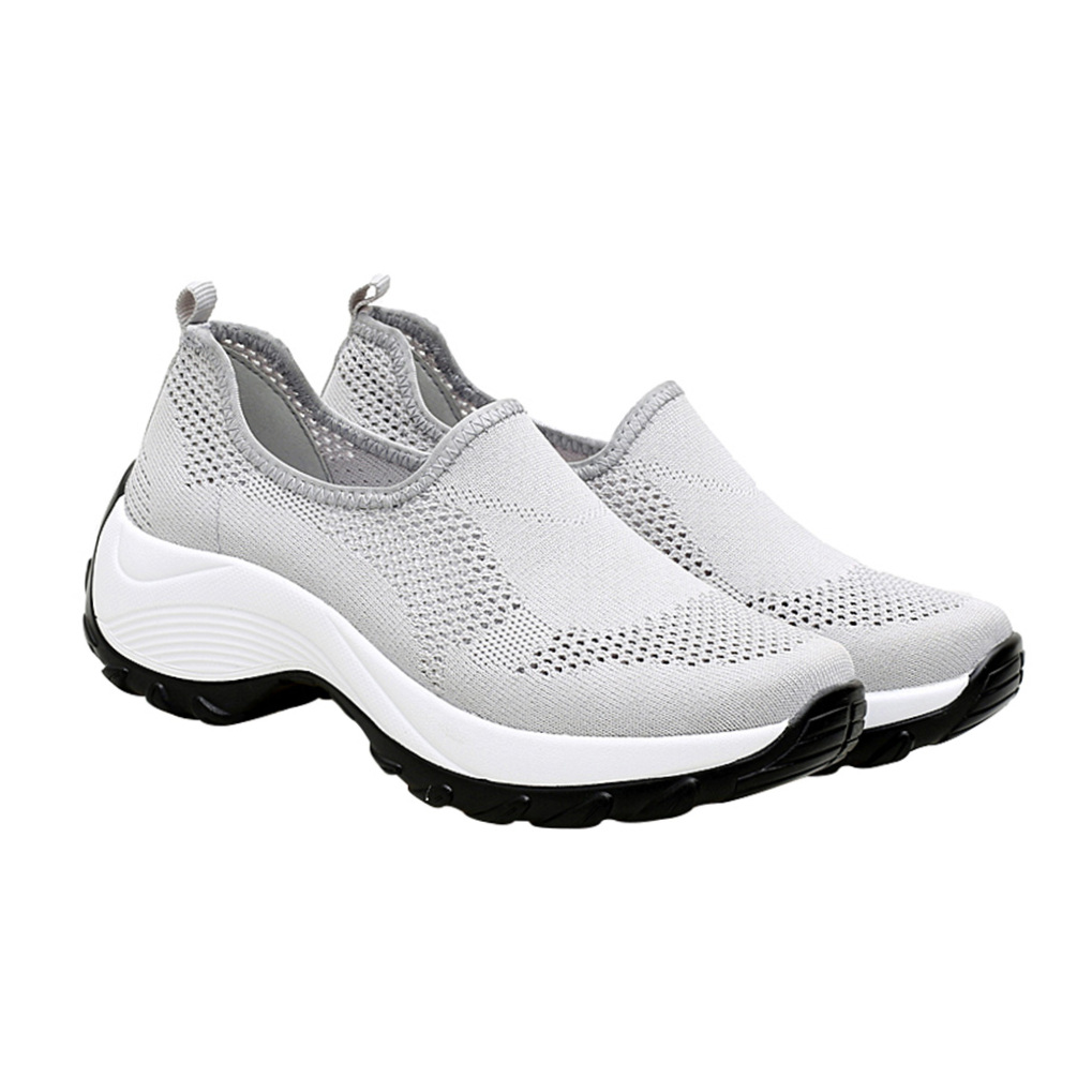 EXHUMKY Women's Grey Hiking Shoes Lightweight Breathable Outdoor Footwear Comfortable for Walking and Trekking