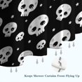 thumbnail image 6 of Black White Tiny Skull Pattern Shower Curtain 84"x72" ,Bathroom Decorative Shower Curtains Set with 12 Hooks,Modern Waterproof Washable Shower Curtain, 6 of 6