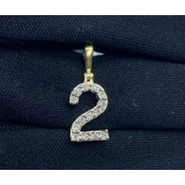 3Ct Lab Created Diamond Number 2 Pendant - 14K Yellow Gold Plated Jewelry