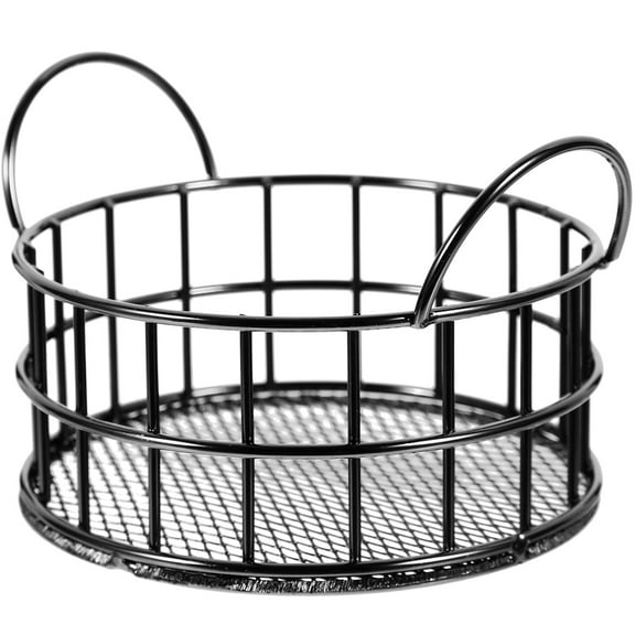 Toyvian Round Black Wire Basket for Fruit, Snacks, Kitchen Storage and Household Organization
