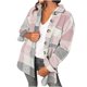 thumbnail image 2 of Puntoco Chaquetas informales con cuello vuelto y estampado a cuadros de manga completa para mujer Puntoco Puntoco-5771, 2 of 5