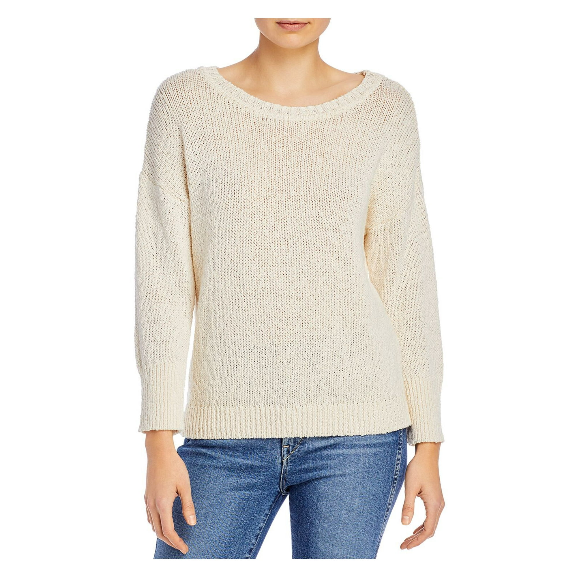 ELIE TAHARI Womens Ivory Long Sleeve Crew Neck Sweater XL Walmart
