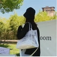 thumbnail image 6 of LEZMORE Women's Clean Beach Tote Bag with Zipper Closure Handbag Crossbody Messenger Shoulder Bag with Adjustable Strap White, 6 of 17