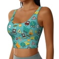 thumbnail image 2 of Balery Trucks And Excavators Pattern Racerback Sports Bras for Women - Padded Seamless High Impact Support for Yoga Gym Workout Fitness-Large, 2 of 8