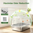 thumbnail image 3 of XL Enclosed Stainless Steel Litter Box with Lid, Light Gray, 3 of 7