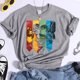 thumbnail image 5 of Camiseta de manga corta con estampado de animales mágicos para mujer, Camisetas estampadas de Hogwarts, ropa informal de verano, 5 of 5