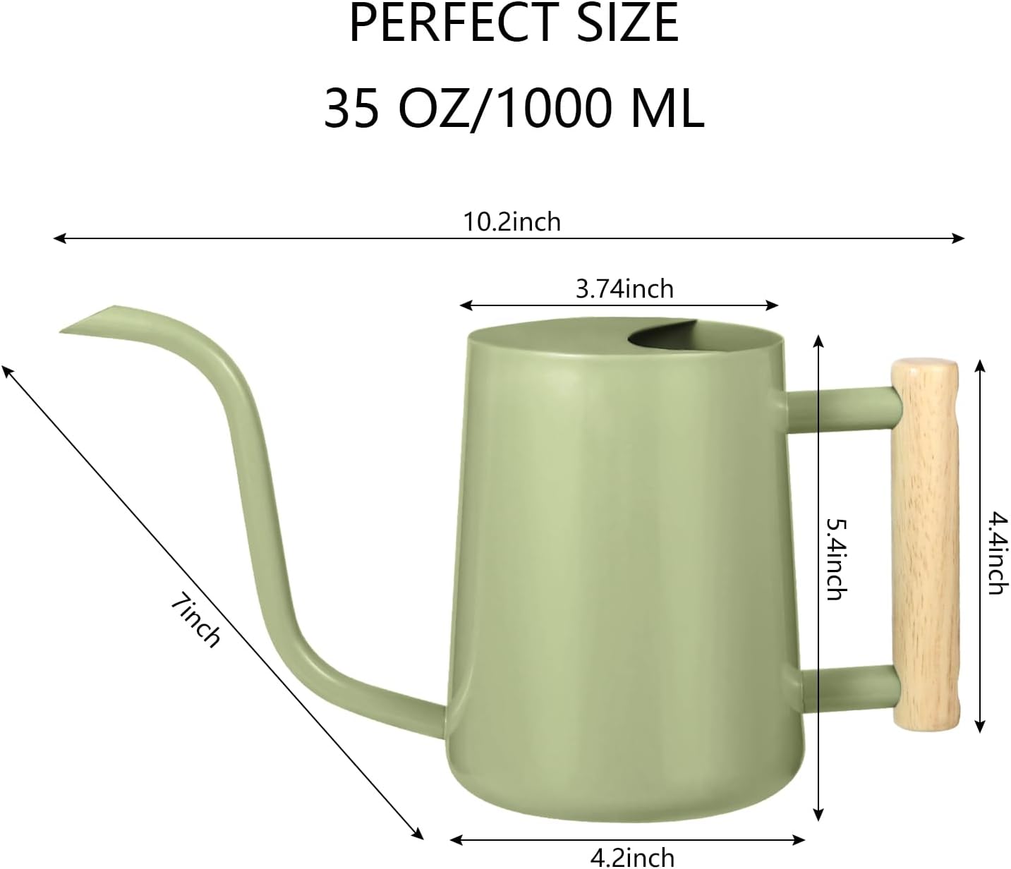 Watering Can Indoor Plants, 35oz Small Stainless Steel Metal Watering Can Modern Decorative Watering Pot with Long Spout for Indoor House Plant Bonsai Garden Flowers (Red)