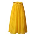 thumbnail image 6 of IROINNID Women's Skirt Fashion Casual Ruched Ruffles Pocket Bohemian Style Skirts Below The Knee Empire Waist tail Solid Color Skirt, 6 of 8