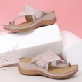 thumbnail image 6 of VerPetridure Sandals for Women Plus Size Clip Toe Sandals Summer Beach Flower Flat Sandals Casual Open Toe Shoes, 6 of 6