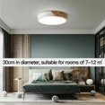 thumbnail image 5 of Lámpara de techo LED de 24 W, de madera, con mando a distancia, brillo regulable, moderna, redonda, delgada, para baño, hogar, oficina, dormitorio, sala de estar, cocina, balcón, pasillo,, 5 of 5