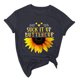 thumbnail image 1 of Gibobby Playera Manga Corta para Mujer Mujeres Casual Girasol Mangas O-cuello Camiseta suelta Blusa Tops(Gris,XL), 1 of 5