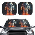 thumbnail image 2 of Cauagu Astronaut Cosmic Rainbow Cauagu {designName} Print Foldable Car Windshield Sun Shade | Front Windshield Shade for Sun | Fits Small Sedans, Mini SUVs, Hatchbacks-Large, 2 of 6