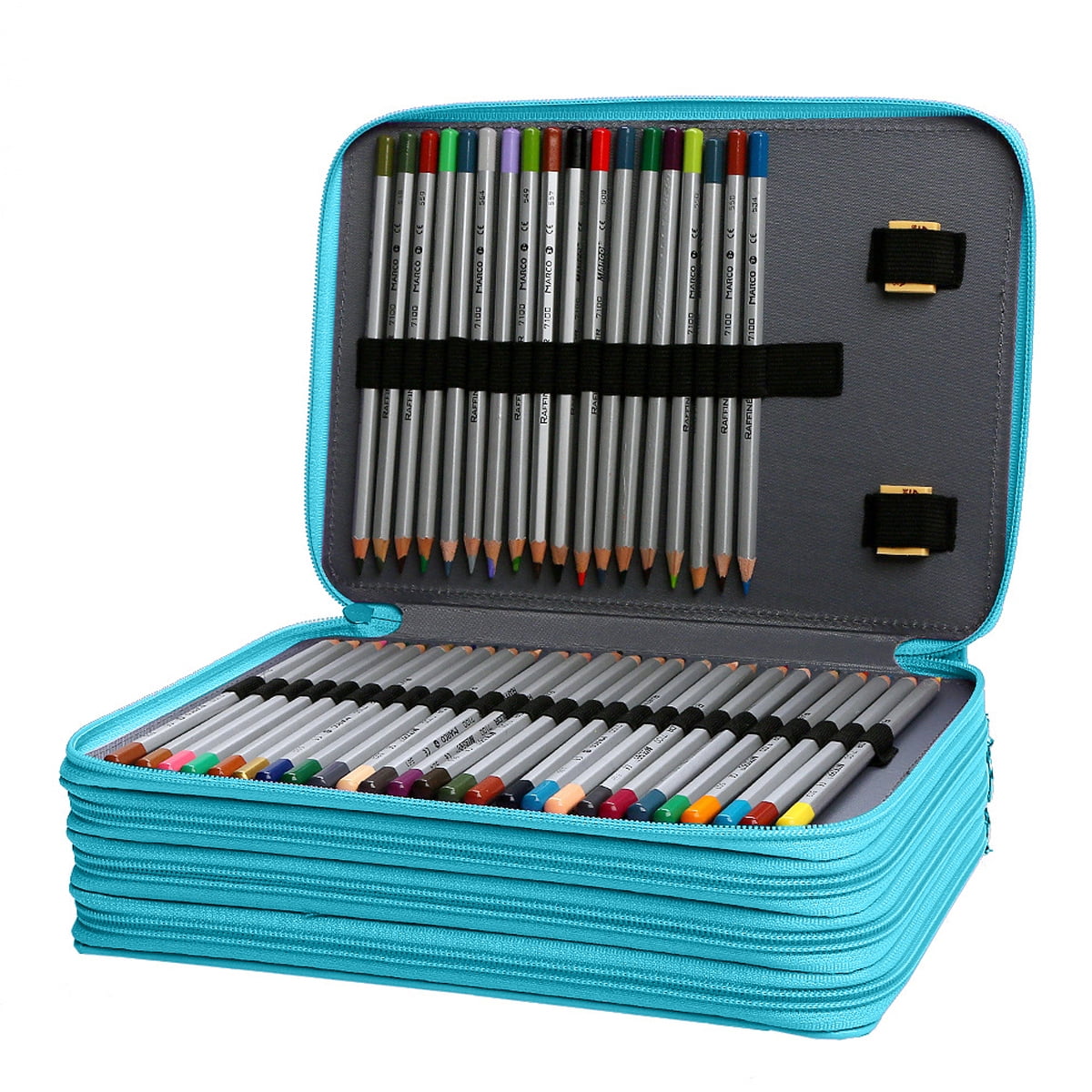 Large Capacity Pencil Case for Adults, 200 Slots Pen Case School Pencil Case  Multi Compartments Slot Pen Organizer Bag for Colored Pencils, Markers, Gel  Pencils - Purple 