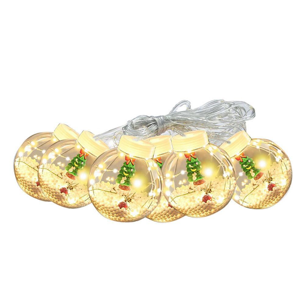 Xmas Diy Christmas Ball Santa Led Curtain Light String Christmas Tree Decoration For Home Party New Year Gifts Navidad Decor O1o5 Walmart Com