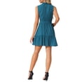 thumbnail image 3 of Vestido INSPIRE CHIC para Mujeres Sin Mangas Cuello Redondo Con Volantes Atado A Línea Vestido Plisado S Azul, 3 of 6