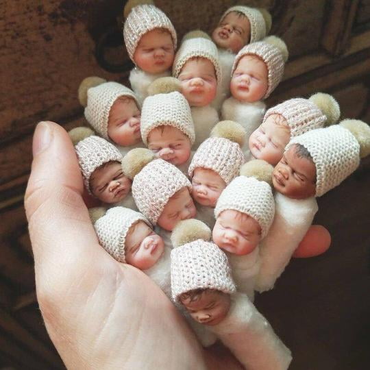 Newborn Baby Mini Silicone Lifelike Doll Gift for Kids Adults Random Color -