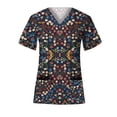 thumbnail image 1 of Snoarin Summer Plus Size Workout Tops for Women Short Sleeve V-neck Tops With Pockets Working Uniform Workwear Top Work Uniforms for Women on Clearance, 1 of 3