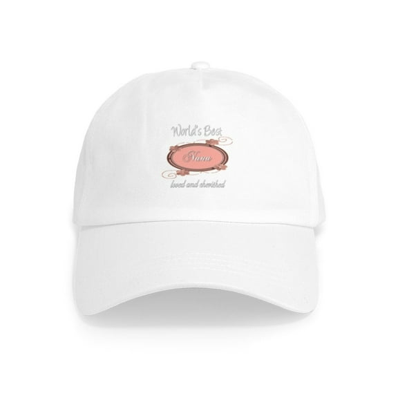 CafePress - Cherished Nana Cap - Adjustable 100% Brushed Unisex Casual Cotton Baseball Cap, Beige, 1
