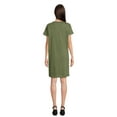 thumbnail image 3 of Time and Tru Women's Cotton T-Shirt Dress with Short Sleeves, Sizes S-XXXL, 3 of 4
