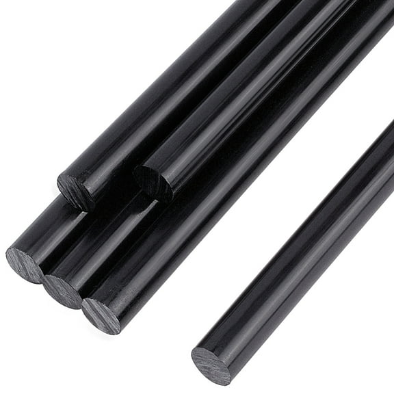 6Pcs Round Plastic Sticks Acetal Bar Dowel Rod DIY Sand Table Building Mould Accessories Black 300x8mm