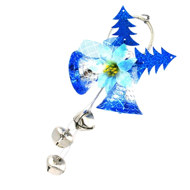 Injueey Pequeña campana colgante árbol de Navidad plástico Navidad pequeña campana colgante para decoración del hogar Kits de decoración para fiestas Azul Injueey HA002215-02
