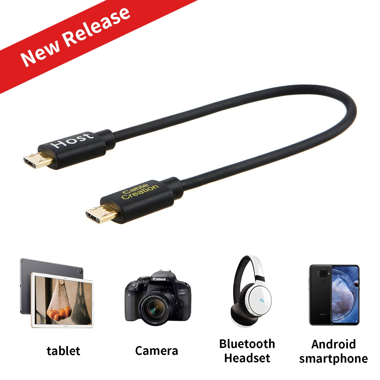 CableCreation Micro Micro USB OTG Cable, Male to Male, Compatible with DJI Spark and Mavic, PS4, Owlet, Android and DAC and More,8 inch / 20CM - Walmart.com