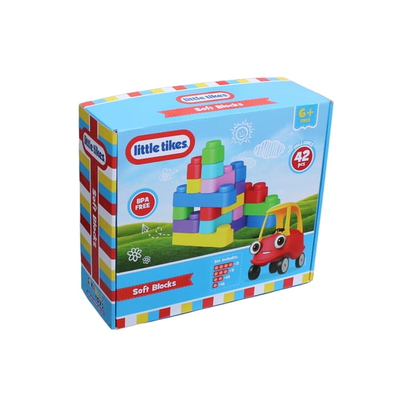Soft Blocks Little Tikes  Set - 42 Piece Building & Stacking Toys, Food Grade Materials