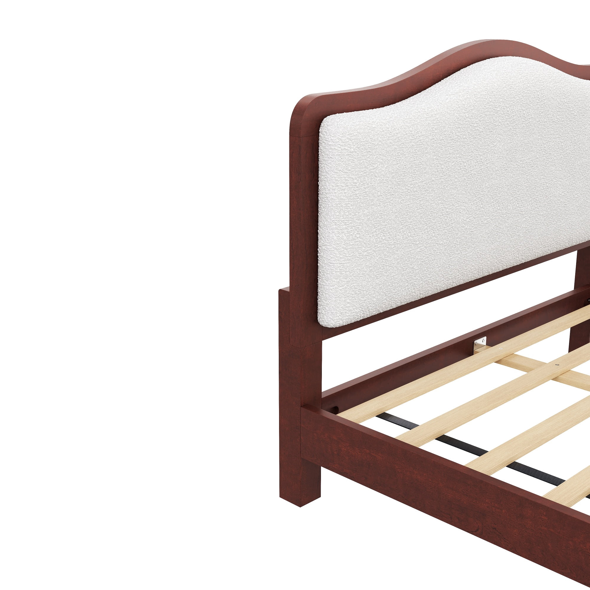 MODERNLUXE Queen Size Platform Bed with Upholstery Headboard, Espresso