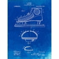 thumbnail image 2 of Borders, Cole 12x14 Black Ornate Wood Framed with Double Matting Museum Art Print Titled - PP169- Faded Blueprint Hockey Skate Patent Poster, 2 of 4