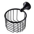 thumbnail image 4 of Latón En Soporte De Papel Higiénico Alambre Colgador De Tejido Canasta - Brillante Negro, 4 of 9